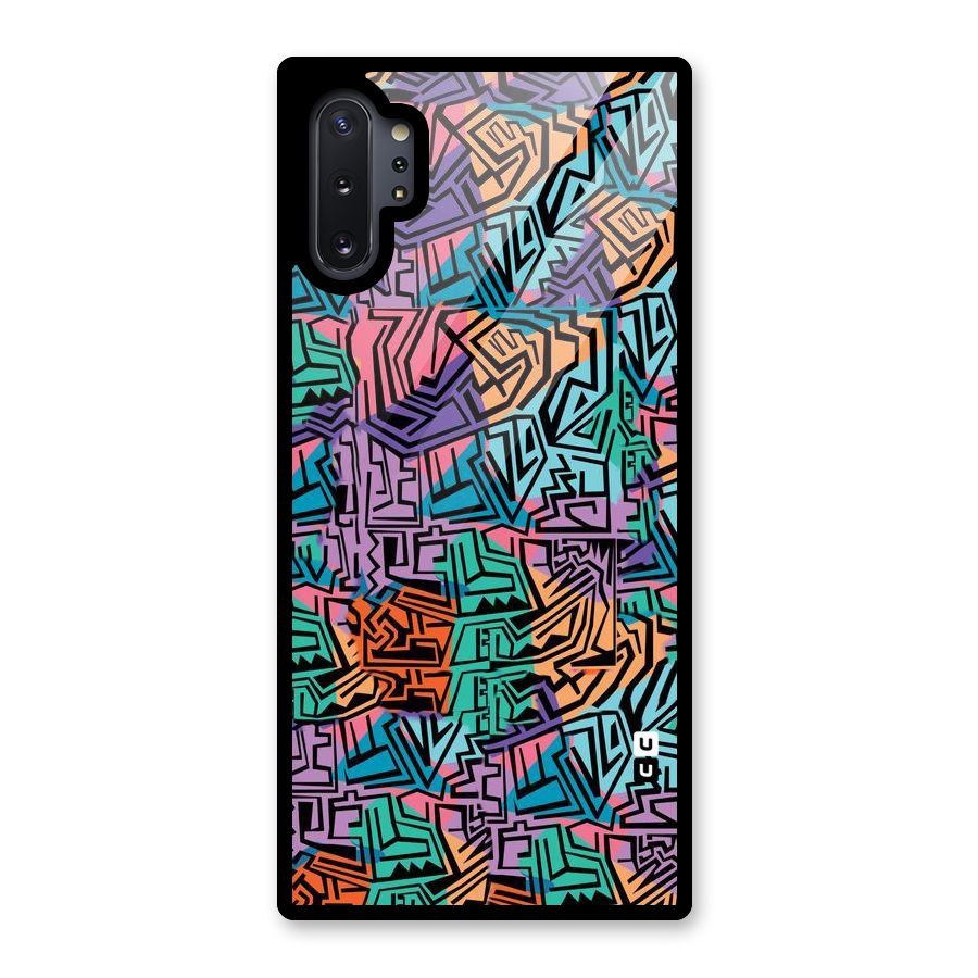 Abstract Lining Colors Glass Back Case for Galaxy Note 10 Plus