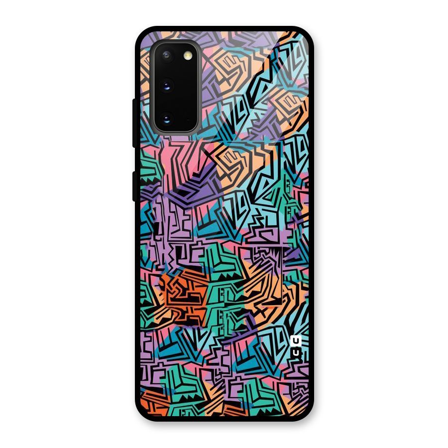 Abstract Lining Colors Glass Back Case for Galaxy S20