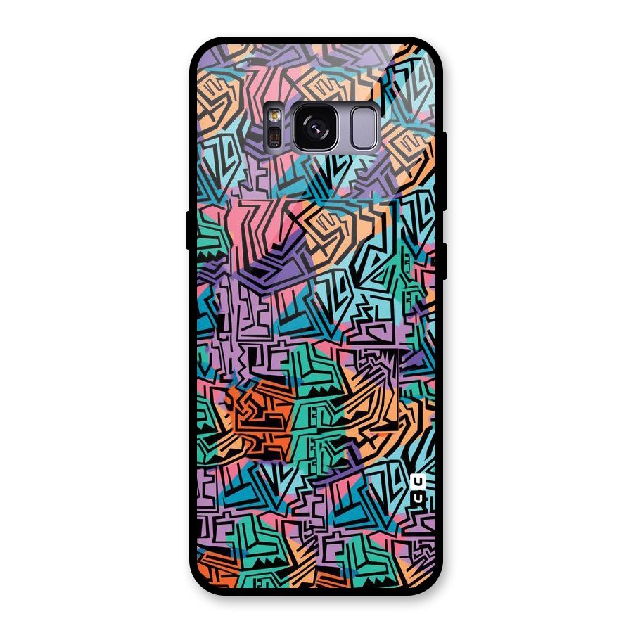 Abstract Lining Colors Glass Back Case for Galaxy S8