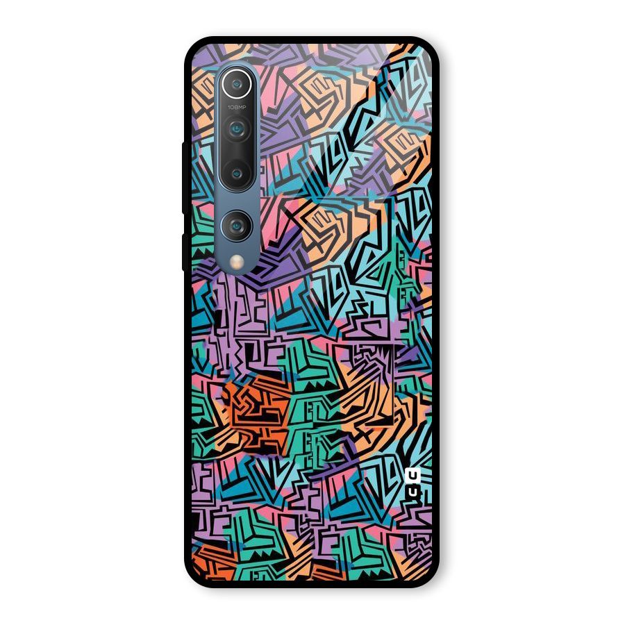 Abstract Lining Colors Glass Back Case for Mi 10