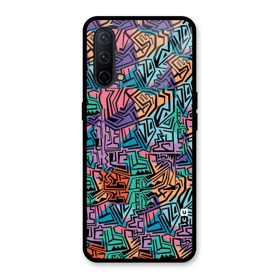 Abstract Lining Colors Glass Back Case for OnePlus Nord CE 5G