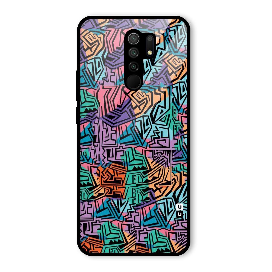 Abstract Lining Colors Glass Back Case for Poco M2