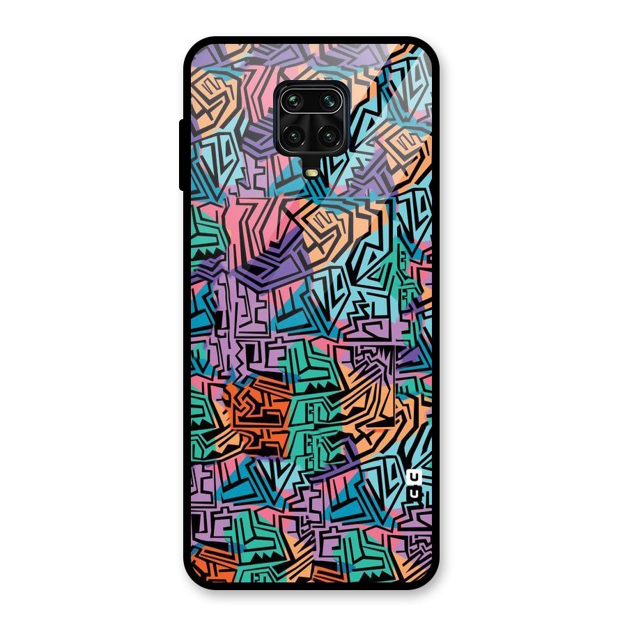 Abstract Lining Colors Glass Back Case for Poco M2 Pro