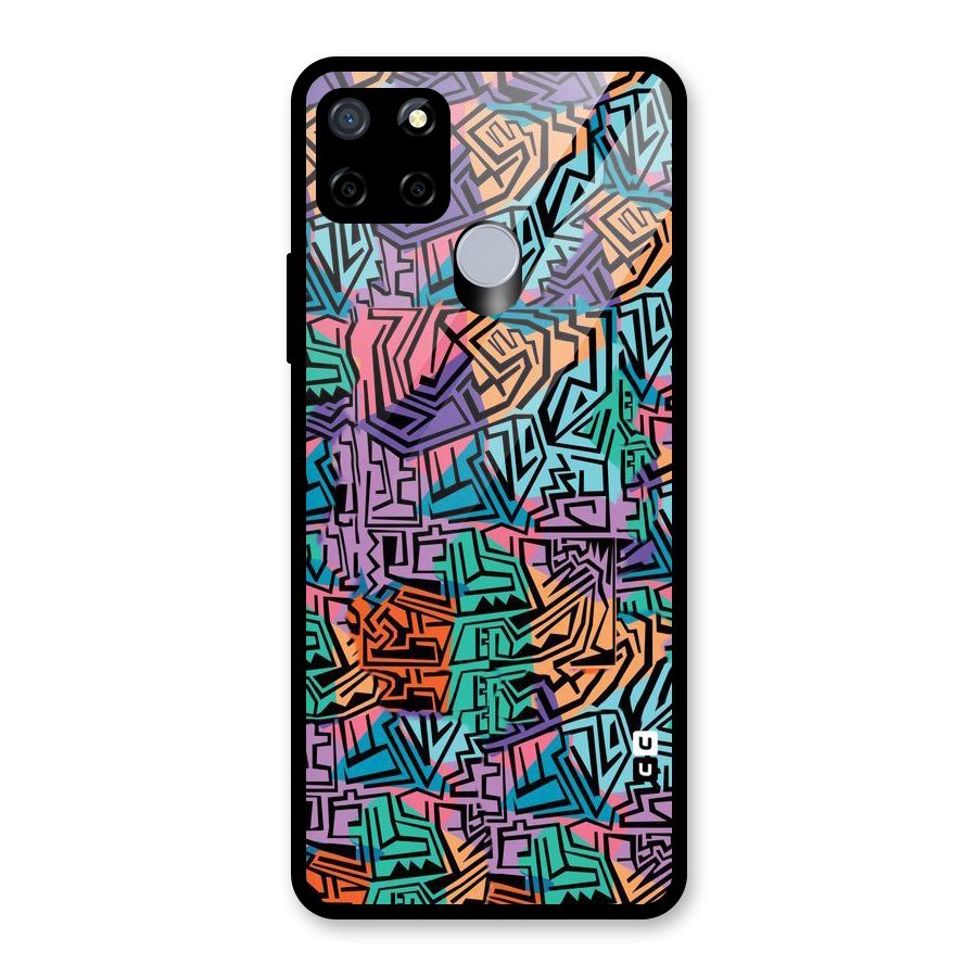 Abstract Lining Colors Glass Back Case for Realme C12