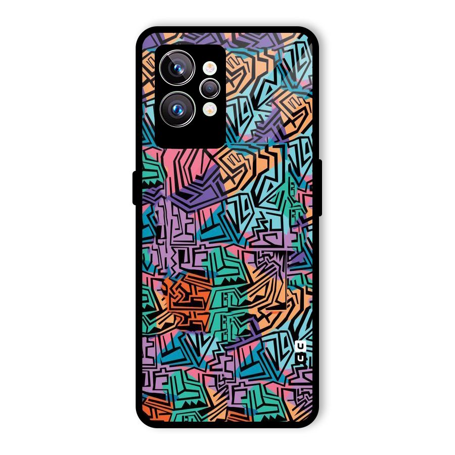Abstract Lining Colors Glass Back Case for Realme GT2 Pro