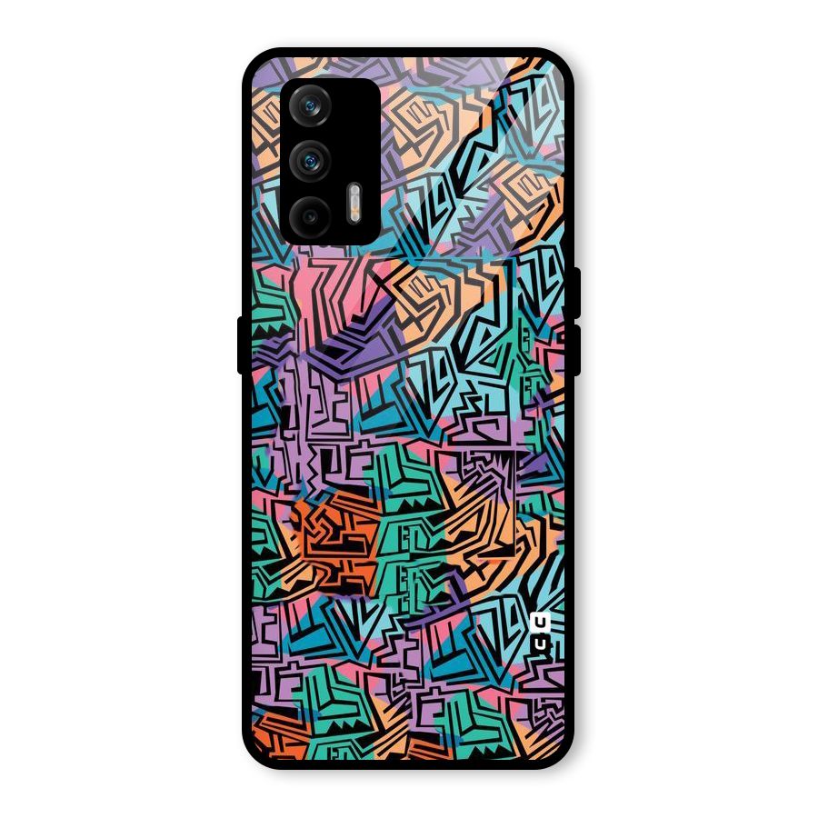 Abstract Lining Colors Glass Back Case for Realme GT 5G