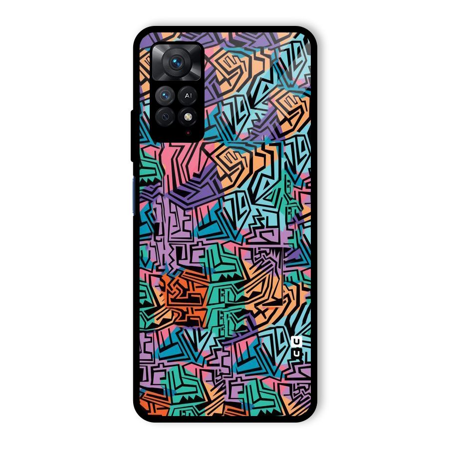 Abstract Lining Colors Glass Back Case for Redmi Note 11 Pro Plus 5G