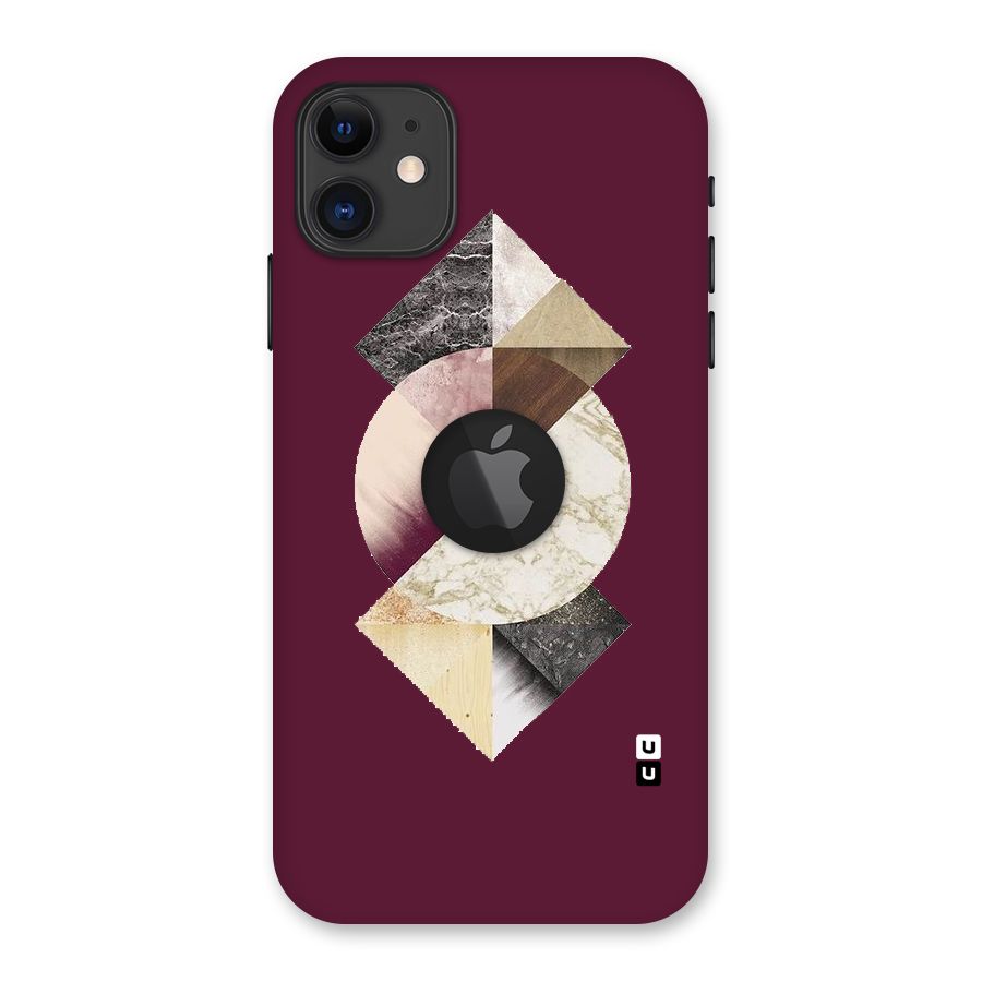 Abstract Marble Pattern Back Case for iPhone 11 Logo Cut