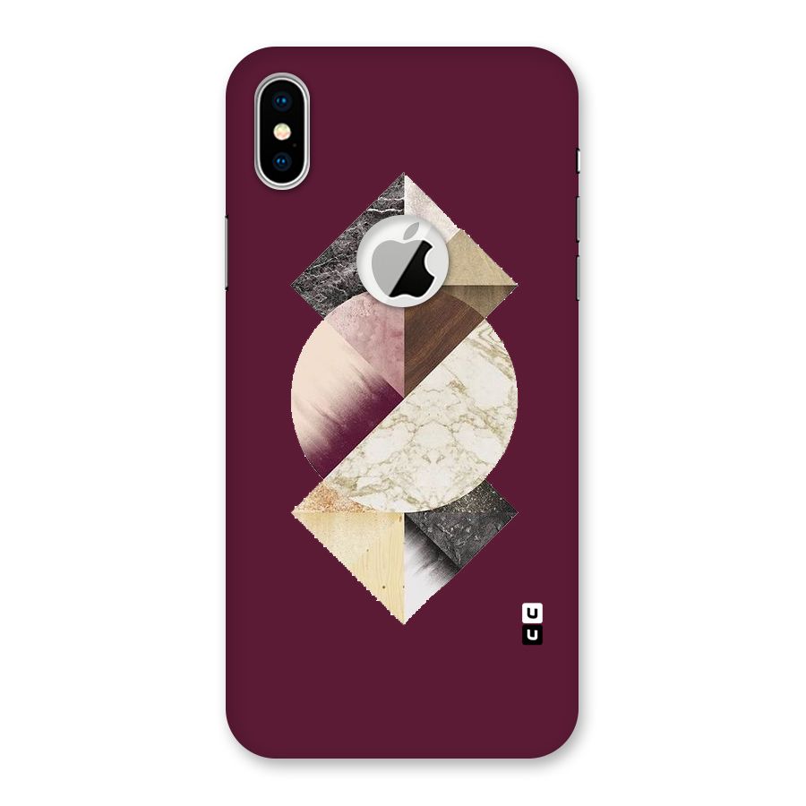 Abstract Marble Pattern Back Case for iPhone X Logo Cut