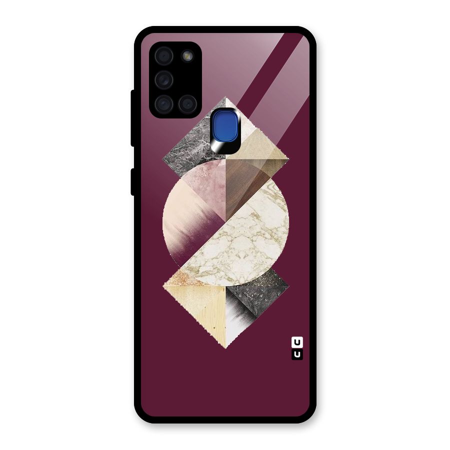 Abstract Marble Pattern Glass Back Case for Galaxy A21s