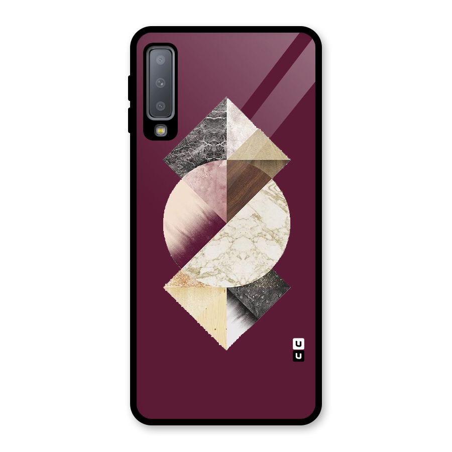Abstract Marble Pattern Glass Back Case for Galaxy A7 (2018)