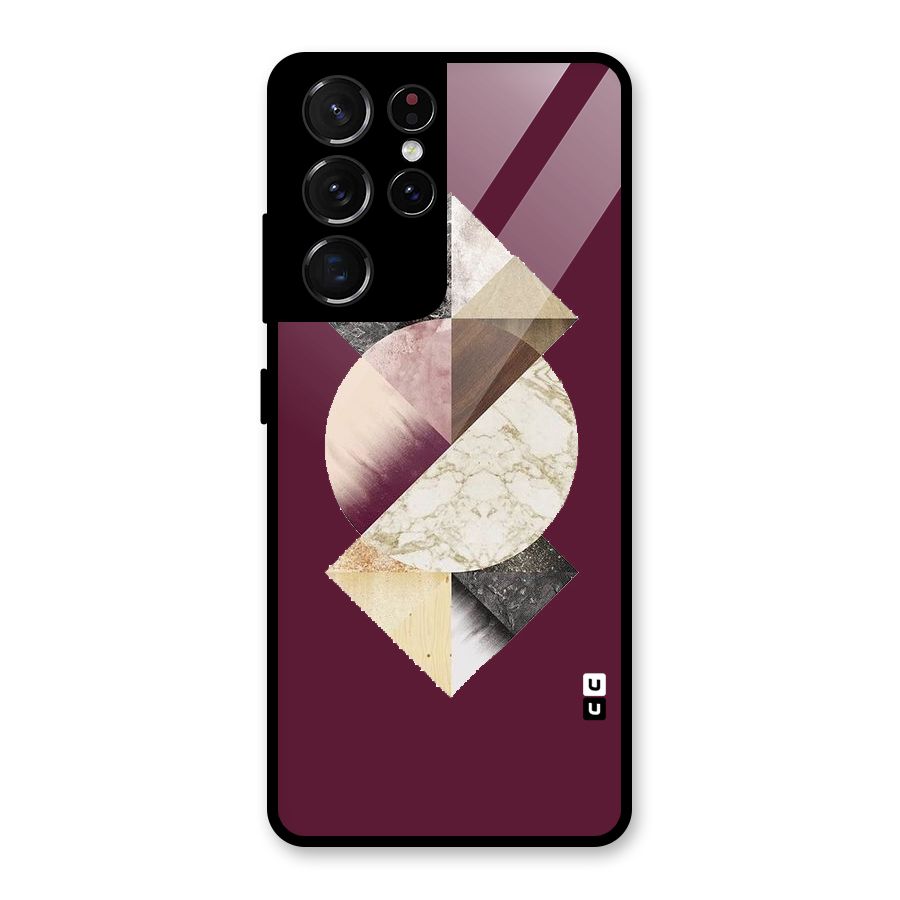Abstract Marble Pattern Glass Back Case for Galaxy S21 Ultra 5G