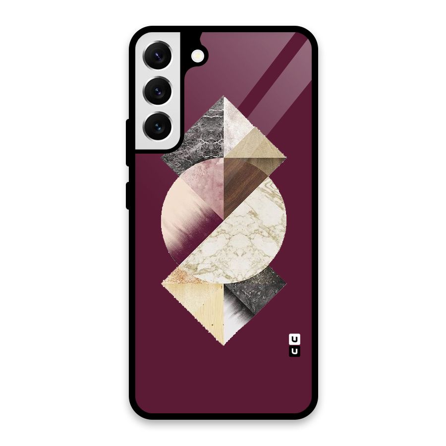 Abstract Marble Pattern Glass Back Case for Galaxy S22 Plus 5G
