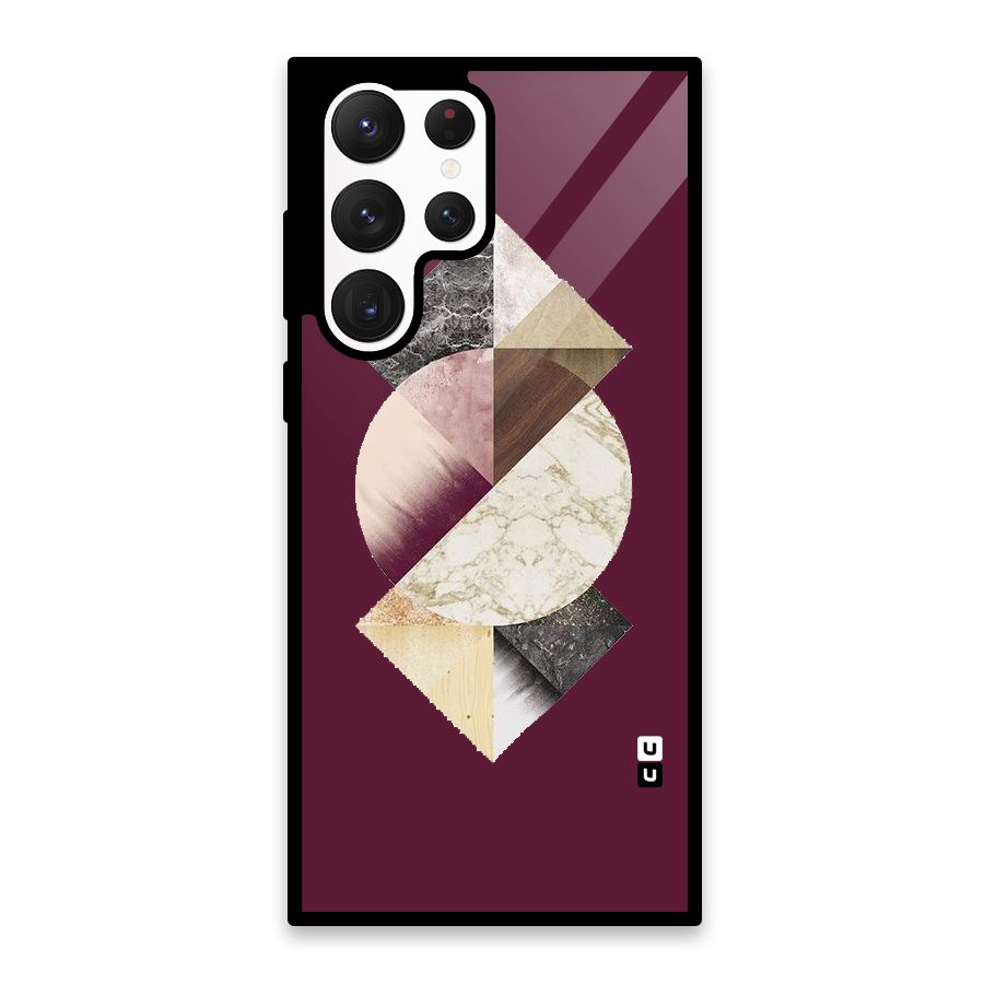 Abstract Marble Pattern Glass Back Case for Galaxy S22 Ultra 5G