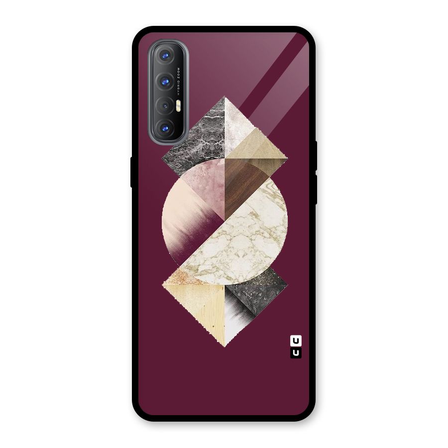 Abstract Marble Pattern Glass Back Case for Oppo Reno3 Pro