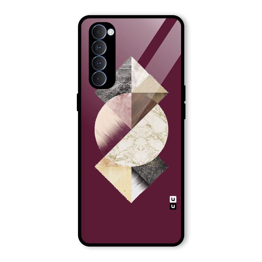 Abstract Marble Pattern Glass Back Case for Oppo Reno4 Pro
