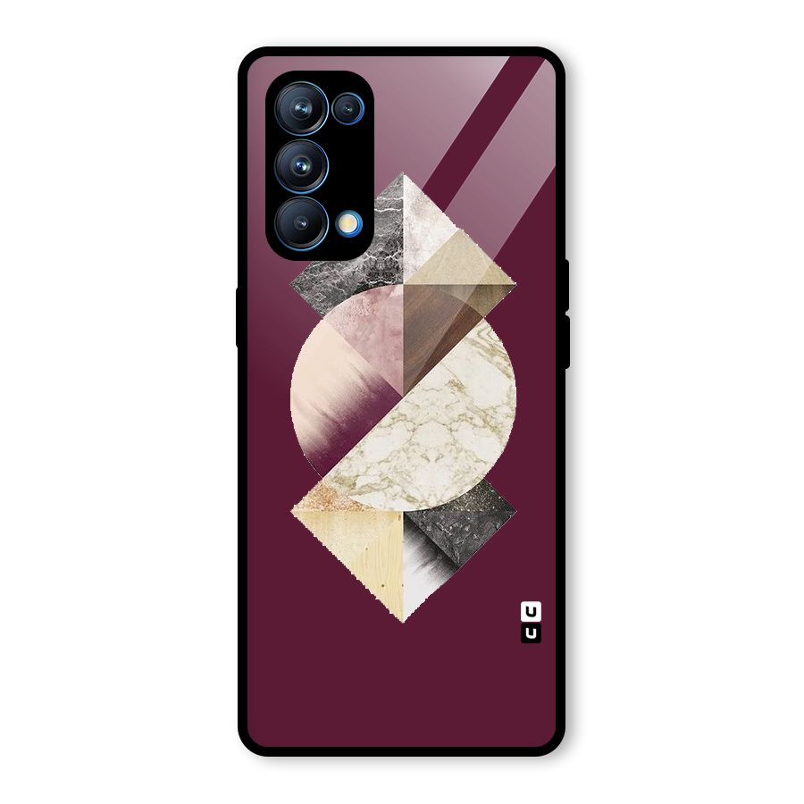 Abstract Marble Pattern Glass Back Case for Oppo Reno5 Pro 5G