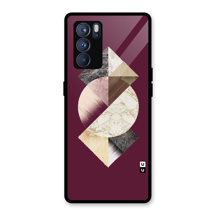 Abstract Marble Pattern Glass Back Case for Oppo Reno6 Pro 5G