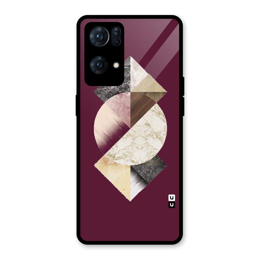 Abstract Marble Pattern Glass Back Case for Oppo Reno7 Pro 5G