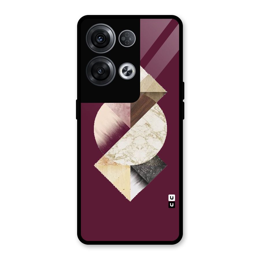 Abstract Marble Pattern Glass Back Case for Oppo Reno8 Pro 5G