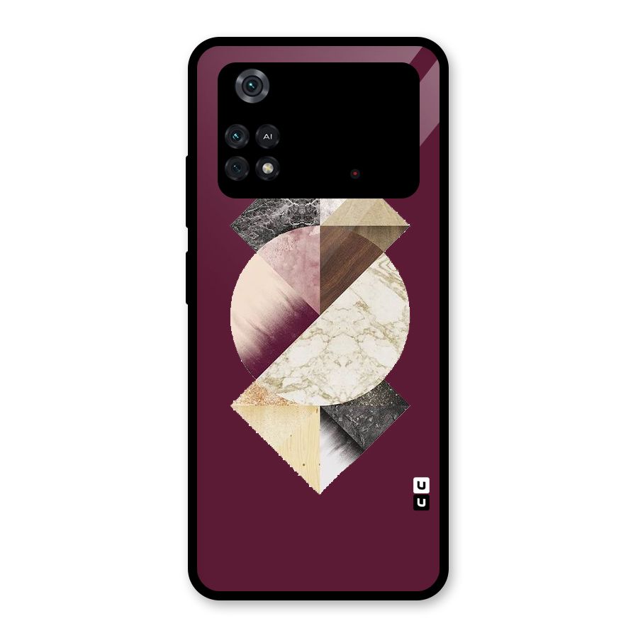 Abstract Marble Pattern Glass Back Case for Poco M4 Pro 4G