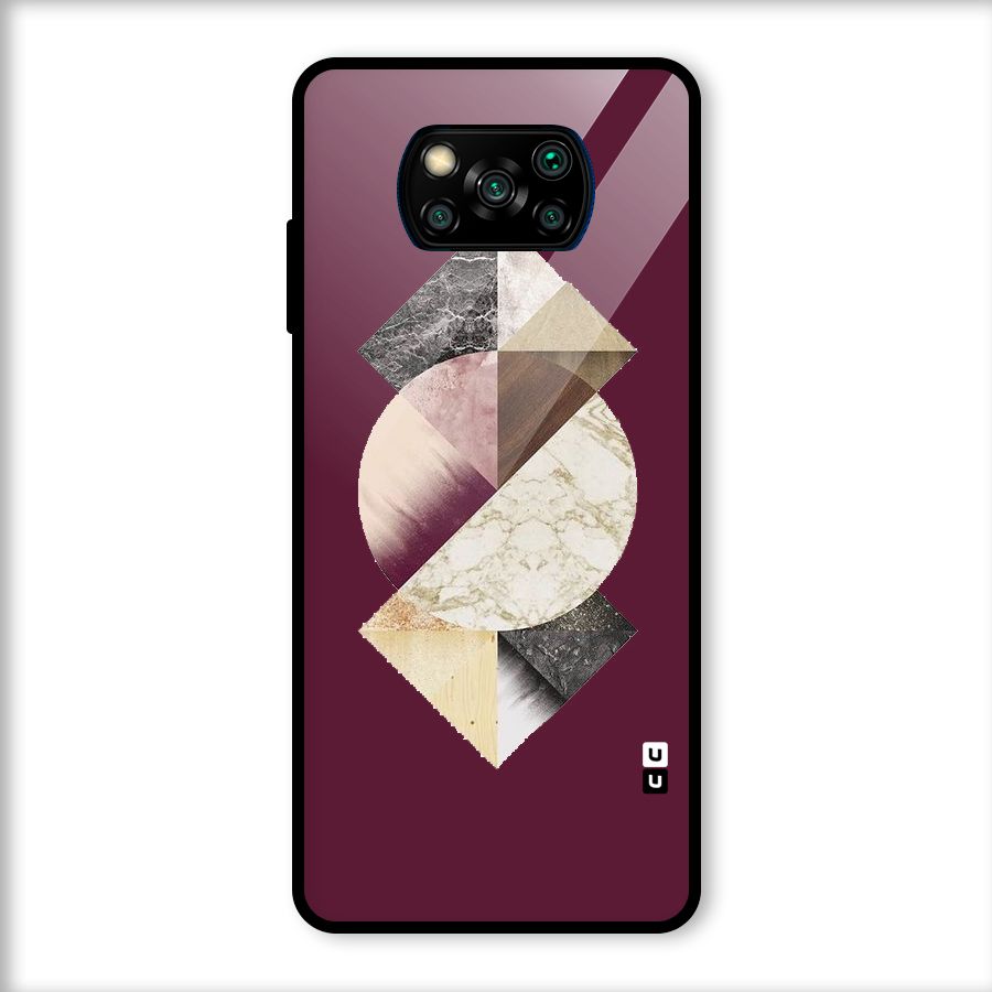 Abstract Marble Pattern Glass Back Case for Poco X3