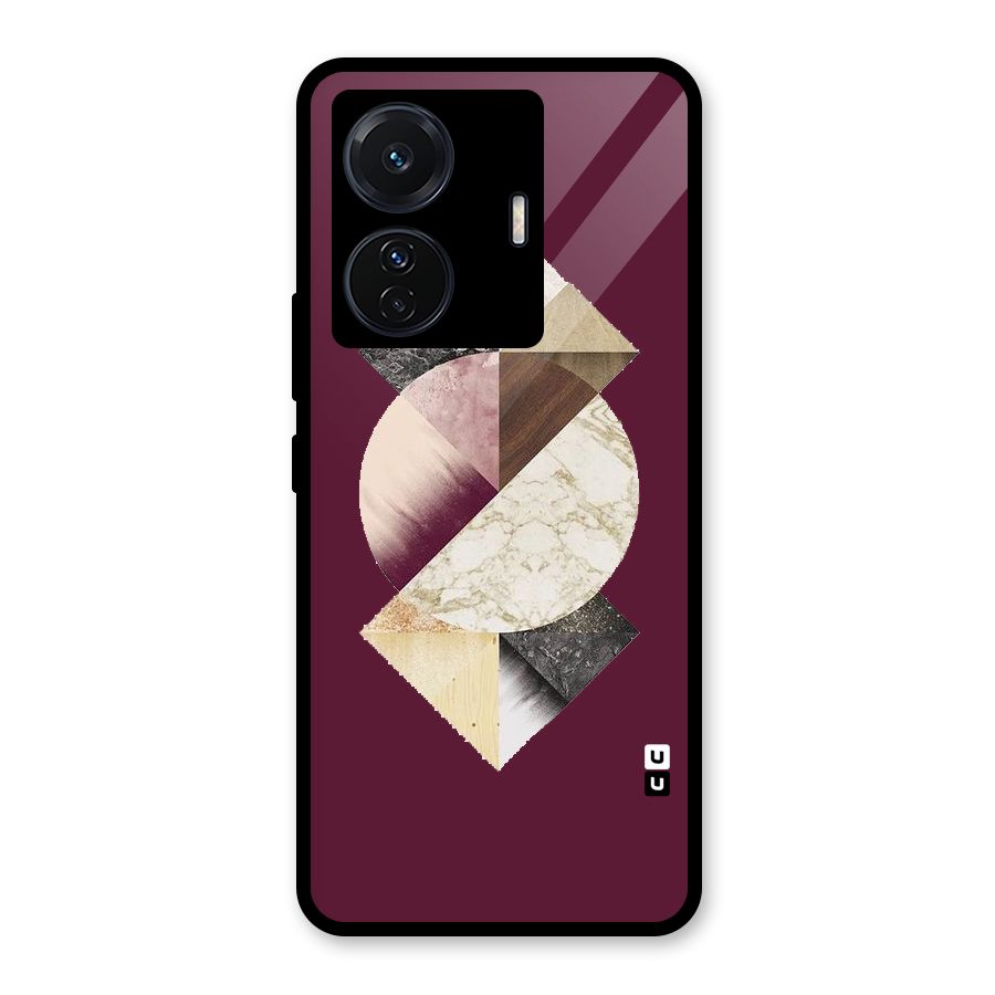 Abstract Marble Pattern Glass Back Case for Vivo T1 Pro
