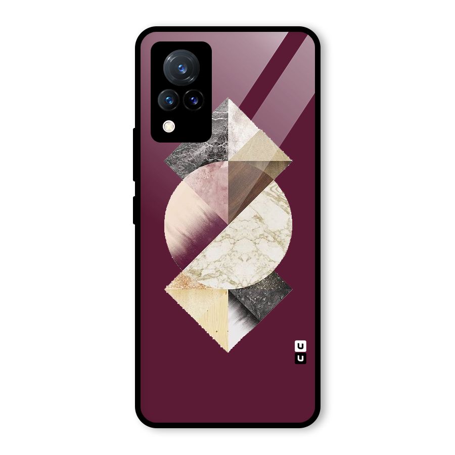 Abstract Marble Pattern Glass Back Case for Vivo V21 5G