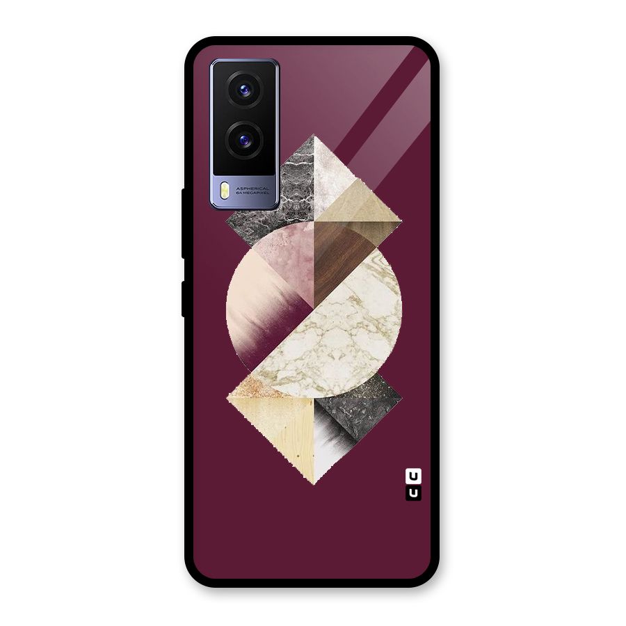 Abstract Marble Pattern Glass Back Case for Vivo V21e 5G