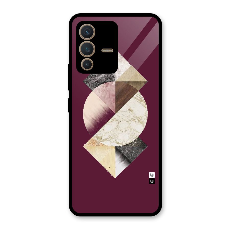 Abstract Marble Pattern Glass Back Case for Vivo V23 5G