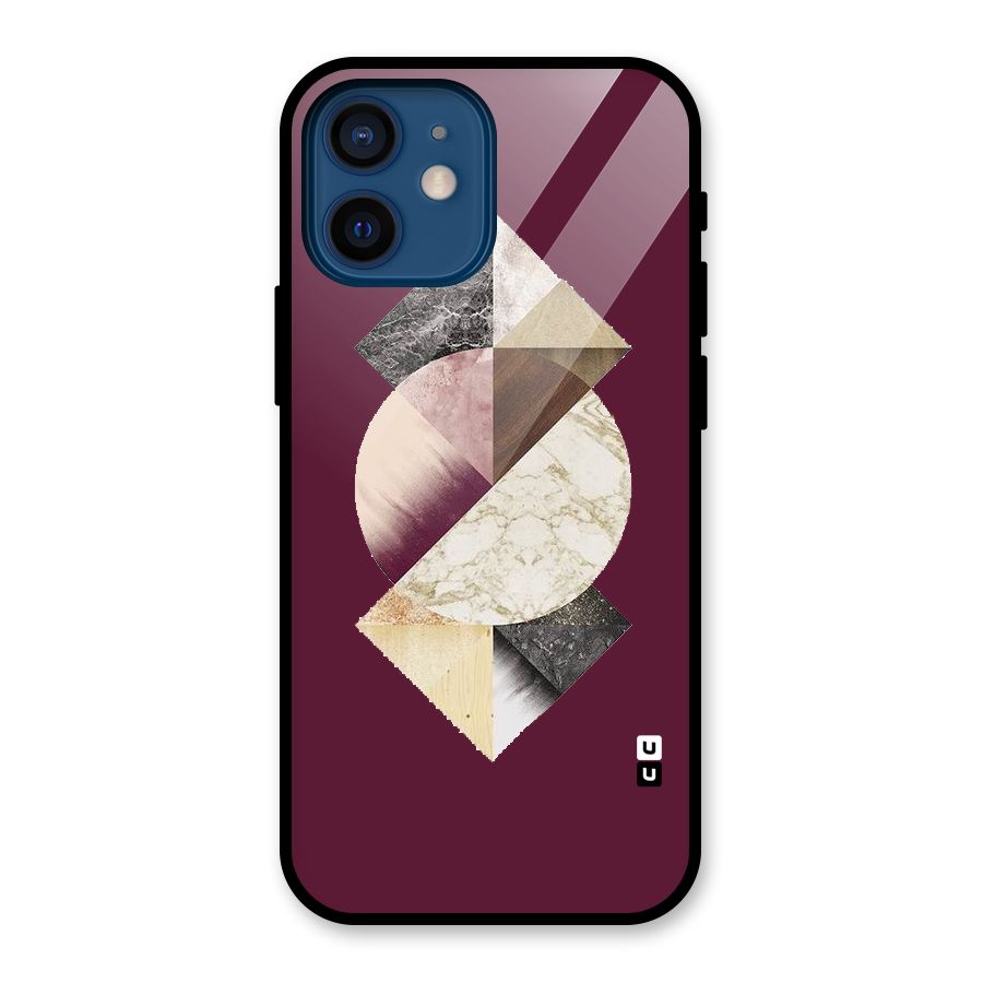 Abstract Marble Pattern Glass Back Case for iPhone 12 Mini