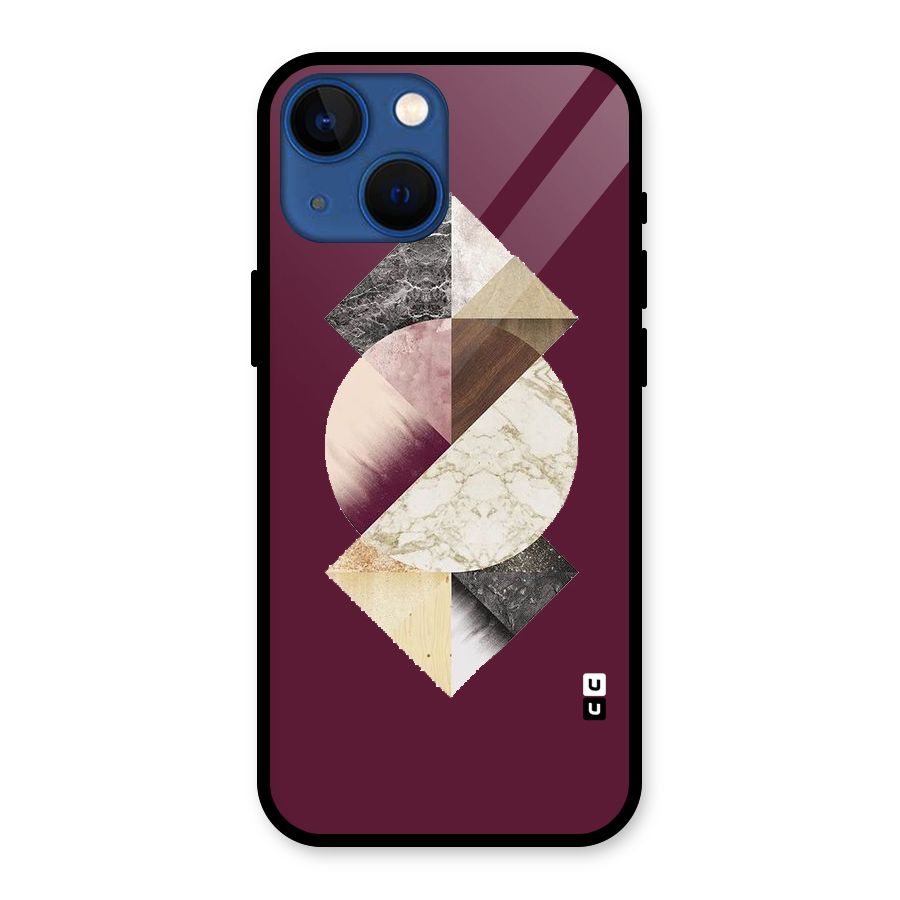 Abstract Marble Pattern Glass Back Case for iPhone 13 Mini