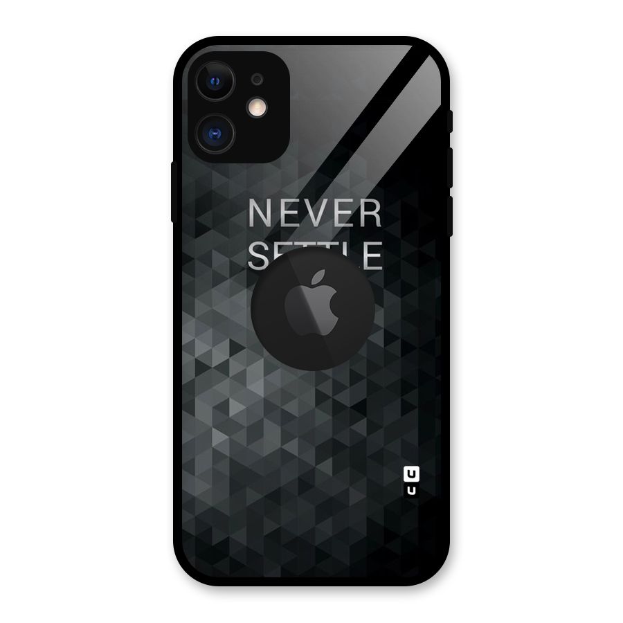 Abstract No Settle Glass Back Case for iPhone 11 Logo Cut