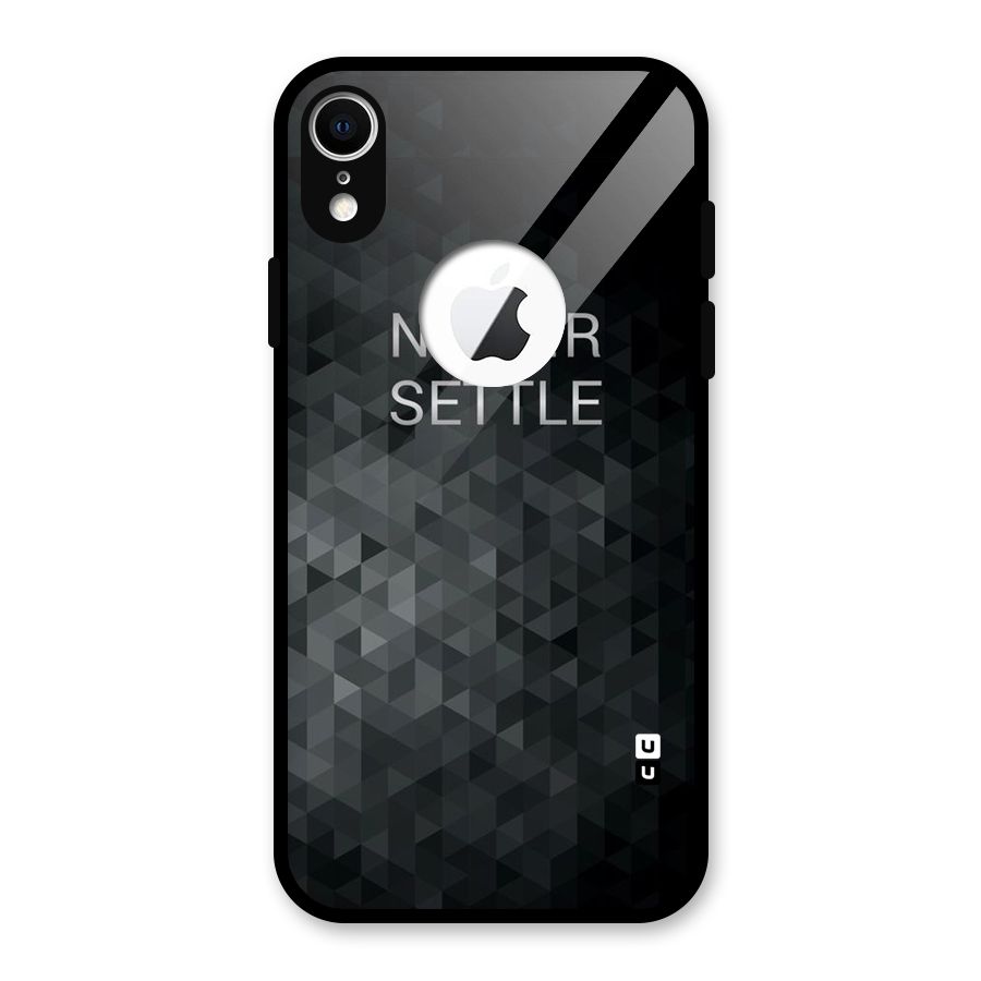Abstract No Settle Glass Back Case for iPhone XR Logo Cut