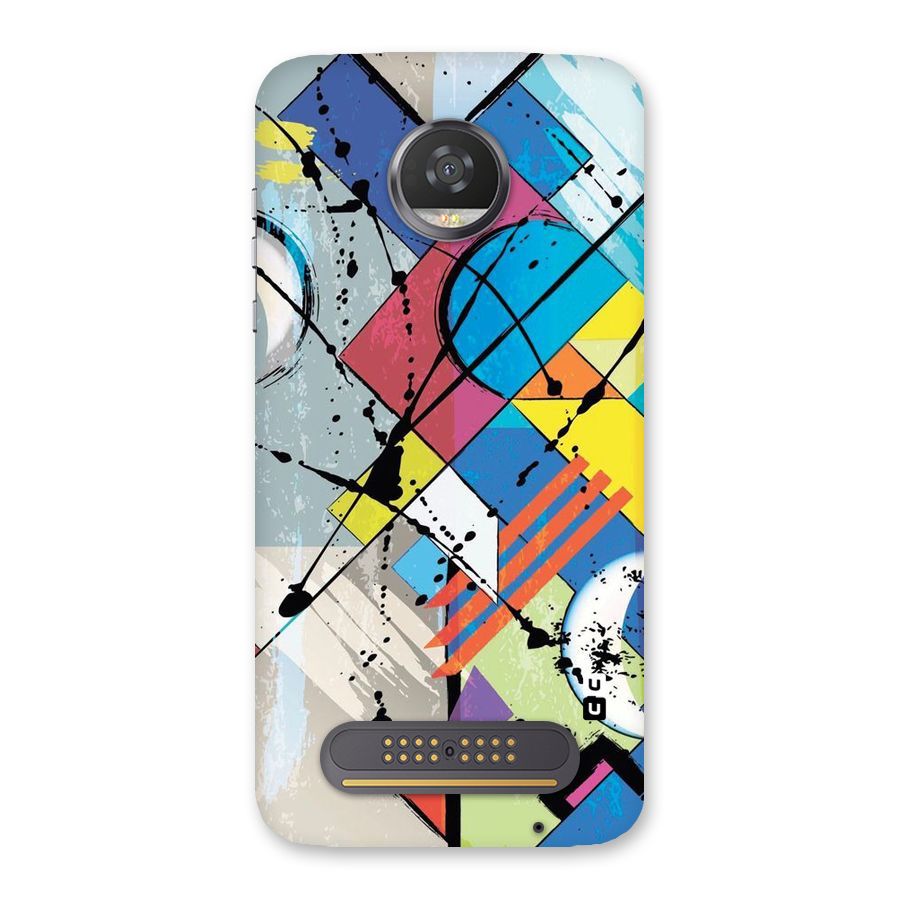 Abstract Paint Shape Back Case for Moto Z2 Play
