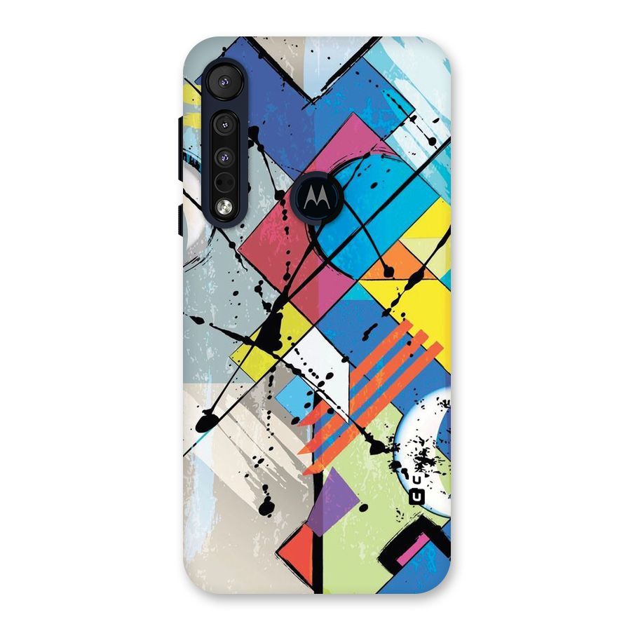 Abstract Paint Shape Back Case for Motorola One Macro