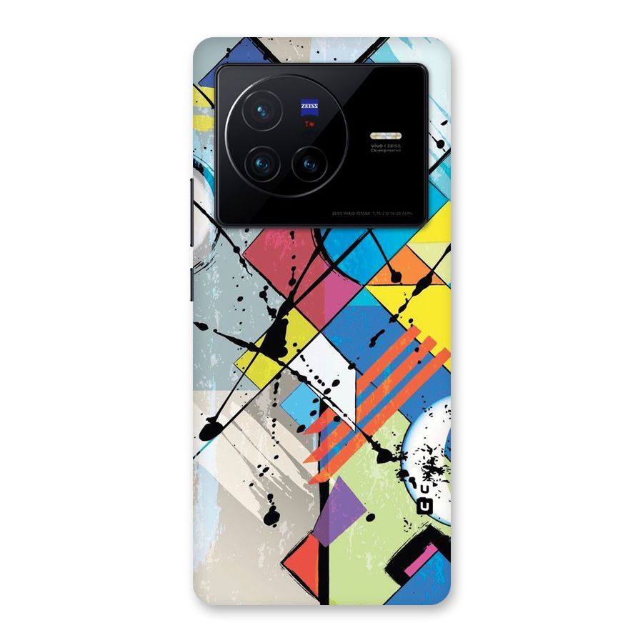 Abstract Paint Shape Back Case for Vivo X80