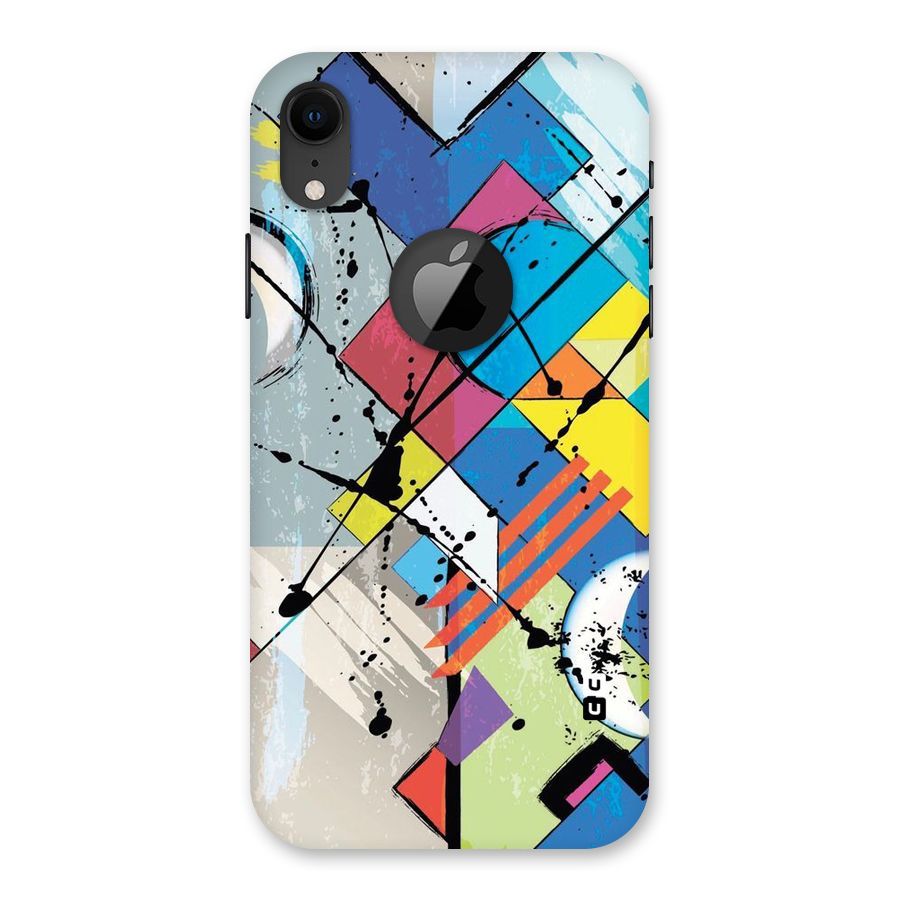 Abstract Paint Shape Back Case for iPhone XR Logo Cut
