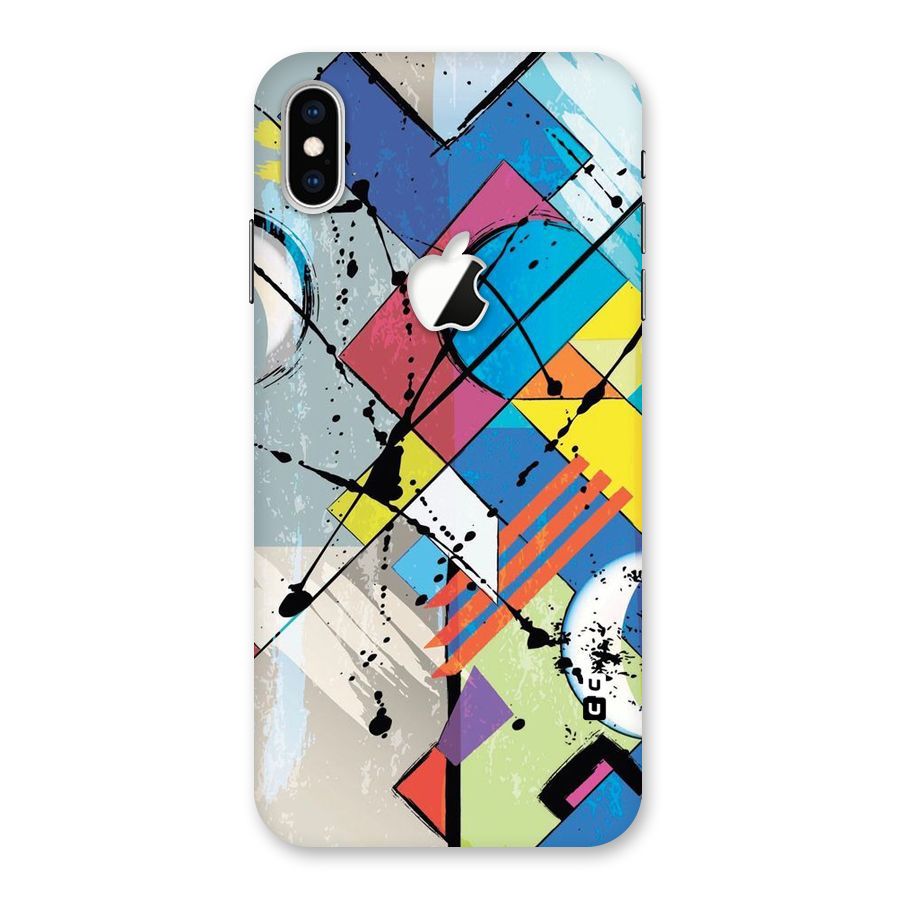 Abstract Paint Shape Back Case for iPhone XS Max Apple Cut