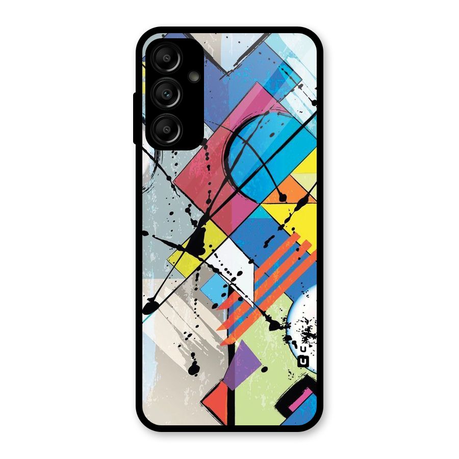 Abstract Paint Shape Glass Back Case for Galaxy A14 5G