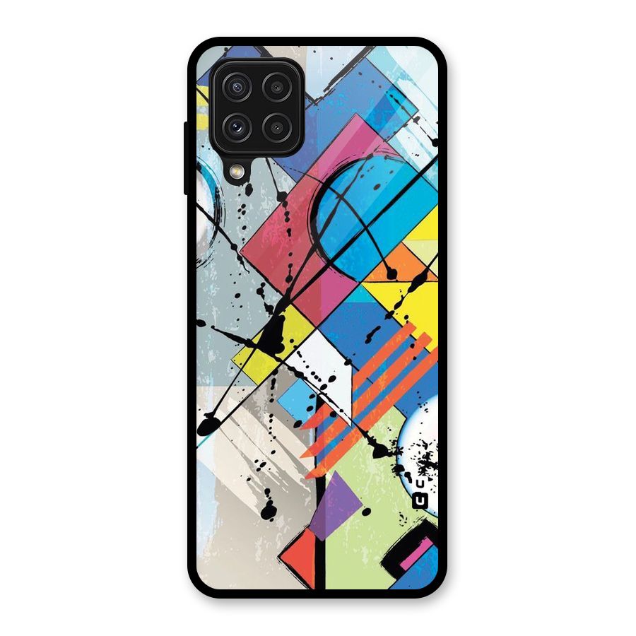 Abstract Paint Shape Glass Back Case for Galaxy A22 4G