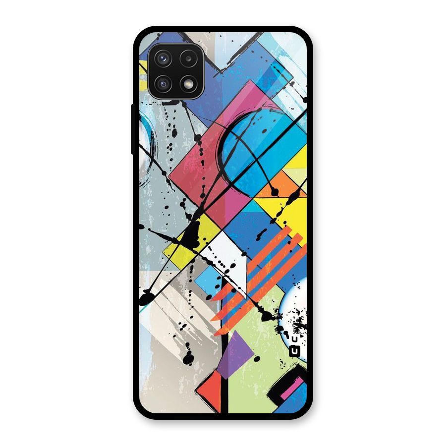 Abstract Paint Shape Glass Back Case for Galaxy A22 5G