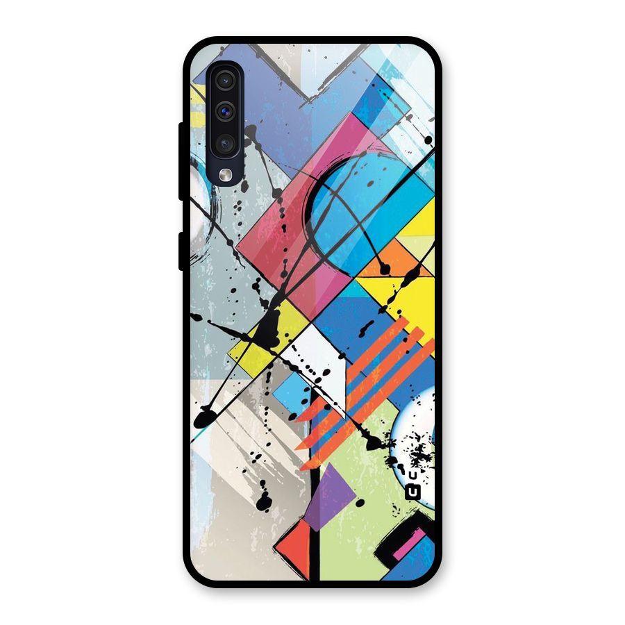 Abstract Paint Shape Glass Back Case for Galaxy A30s