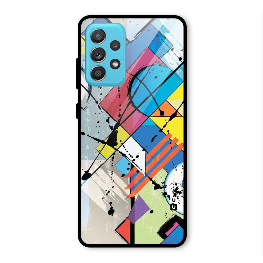 Abstract Paint Shape Glass Back Case for Galaxy A52