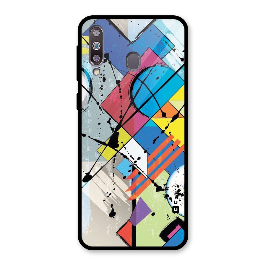 Abstract Paint Shape Glass Back Case for Galaxy M30