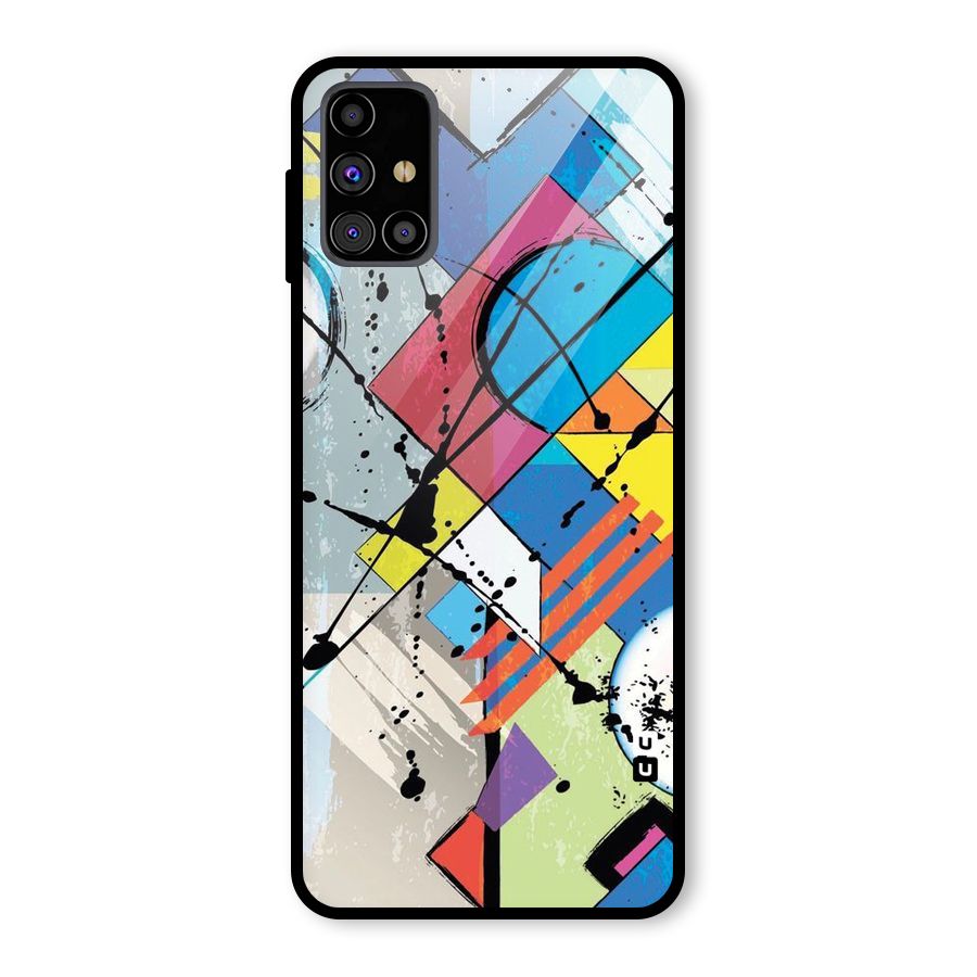 Abstract Paint Shape Glass Back Case for Galaxy M31s