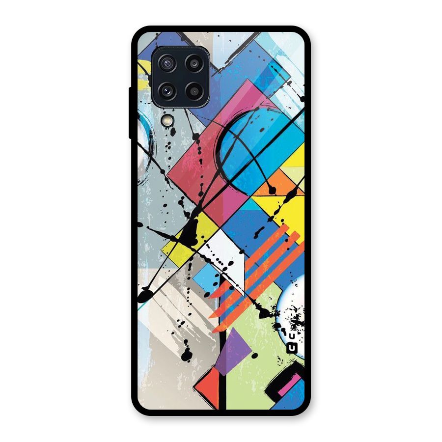 Abstract Paint Shape Glass Back Case for Galaxy M32