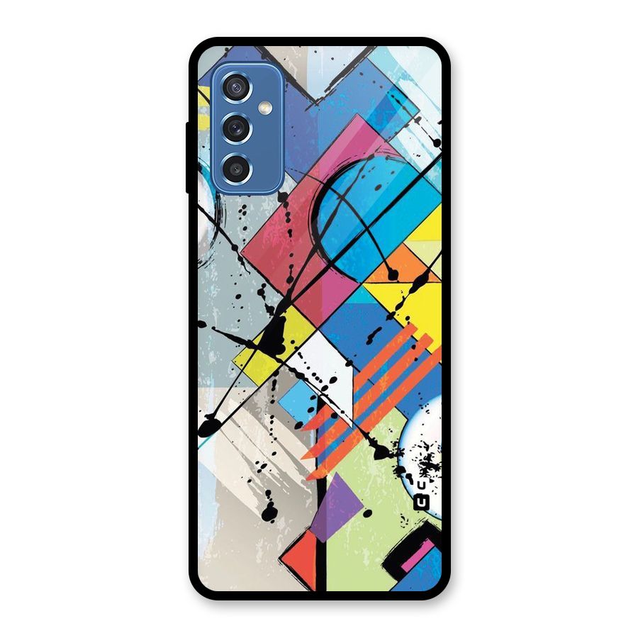 Abstract Paint Shape Glass Back Case for Galaxy M52 5G