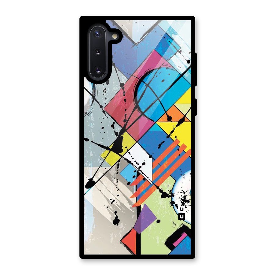 Abstract Paint Shape Glass Back Case for Galaxy Note 10
