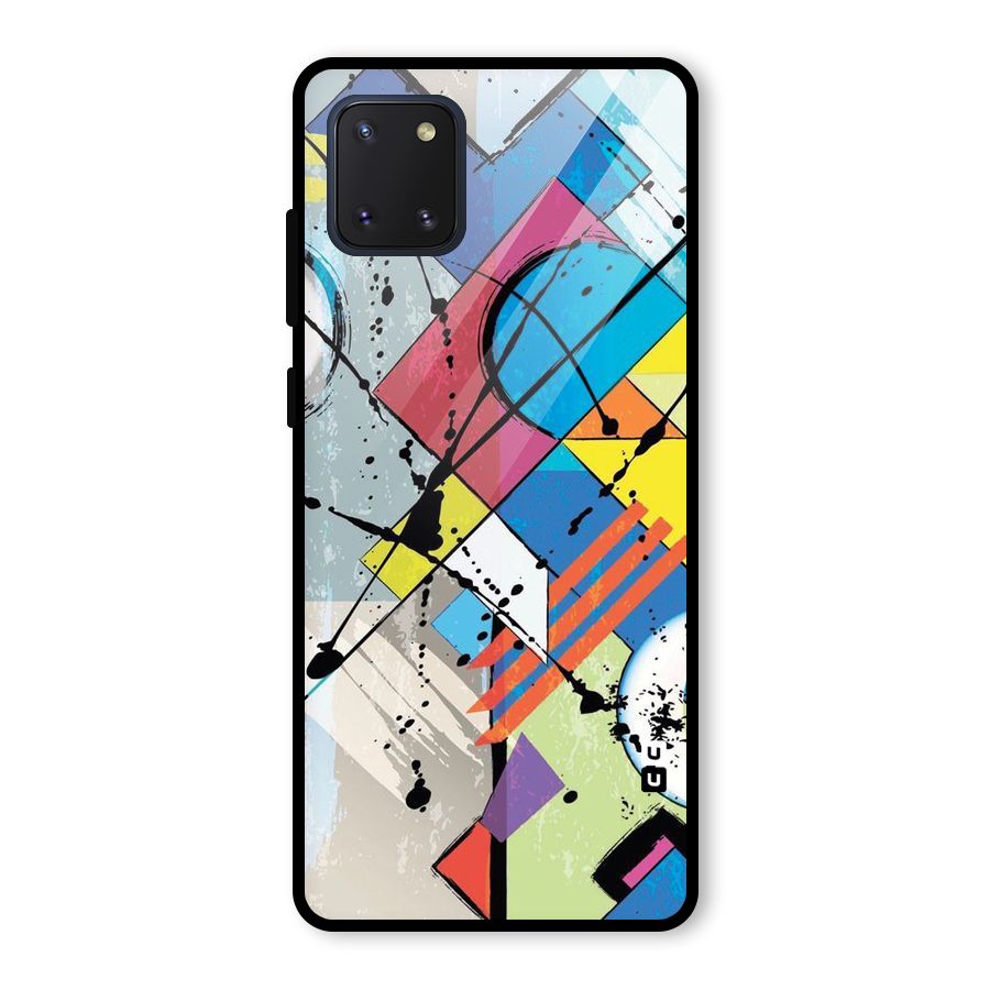 Abstract Paint Shape Glass Back Case for Galaxy Note 10 Lite